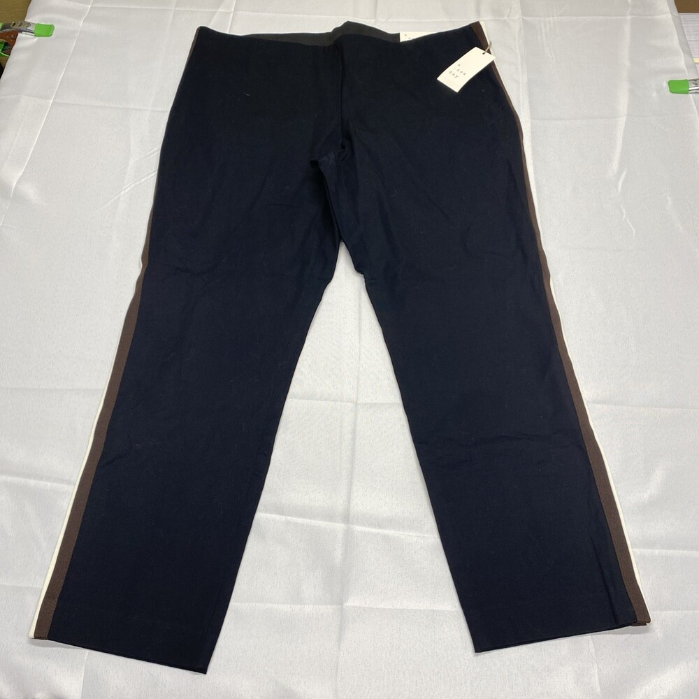 NWT A New Day Women's Skinny Ankle Pants Black White Stripe Size 18R